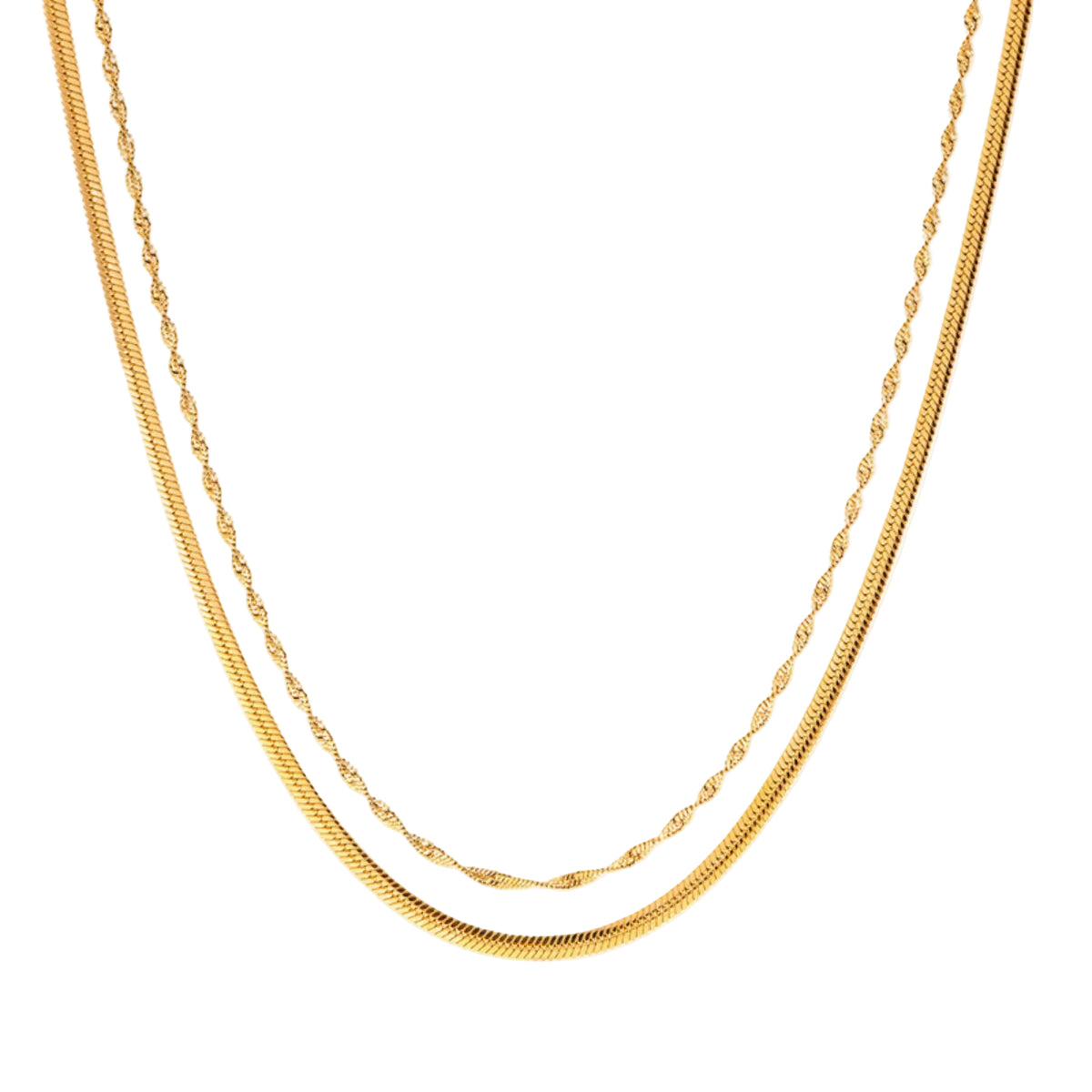duo shine halskette zwei ketten gold edelstahl