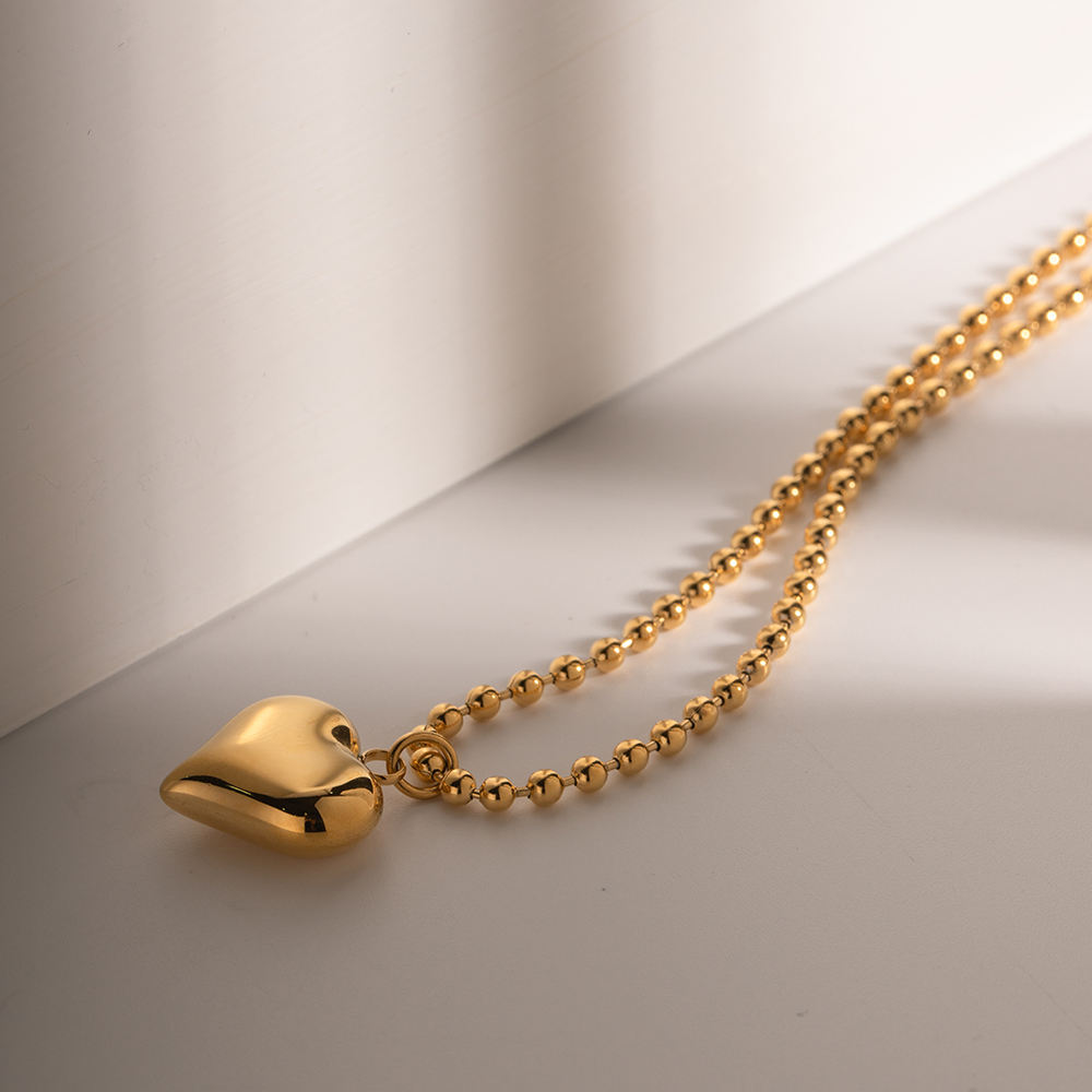 golden heart kugelkette minimalistisch modern