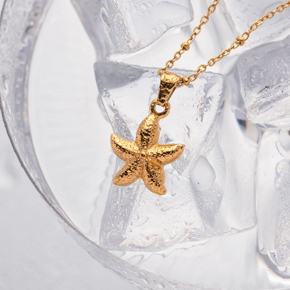 golden starfish halskette minimalistisch elegant