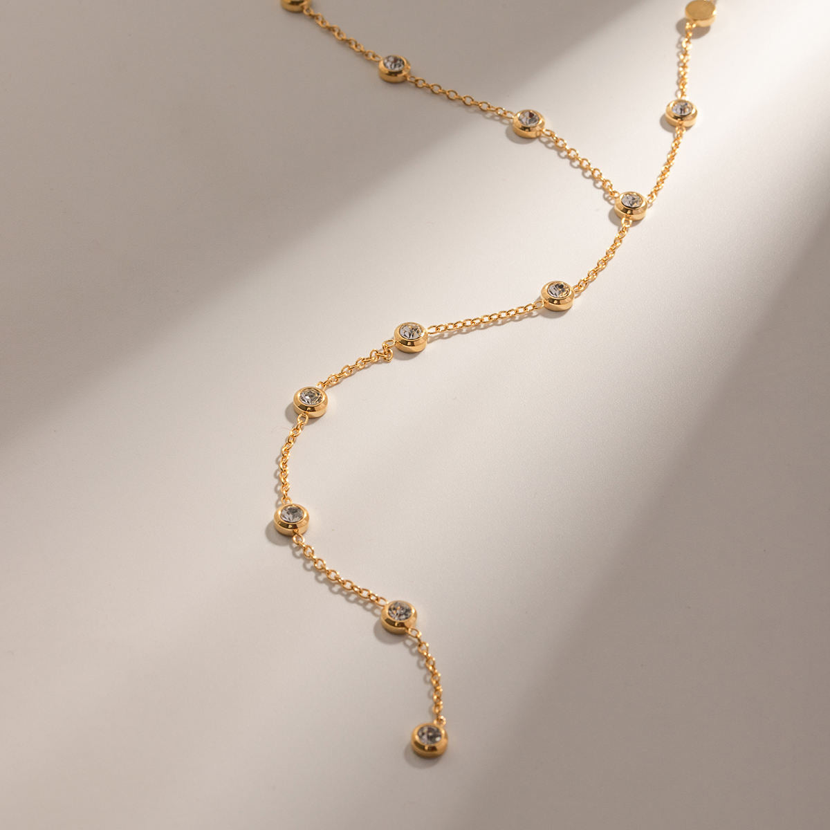 moderne goldkette mit feinen perlen verstellbar 56cm