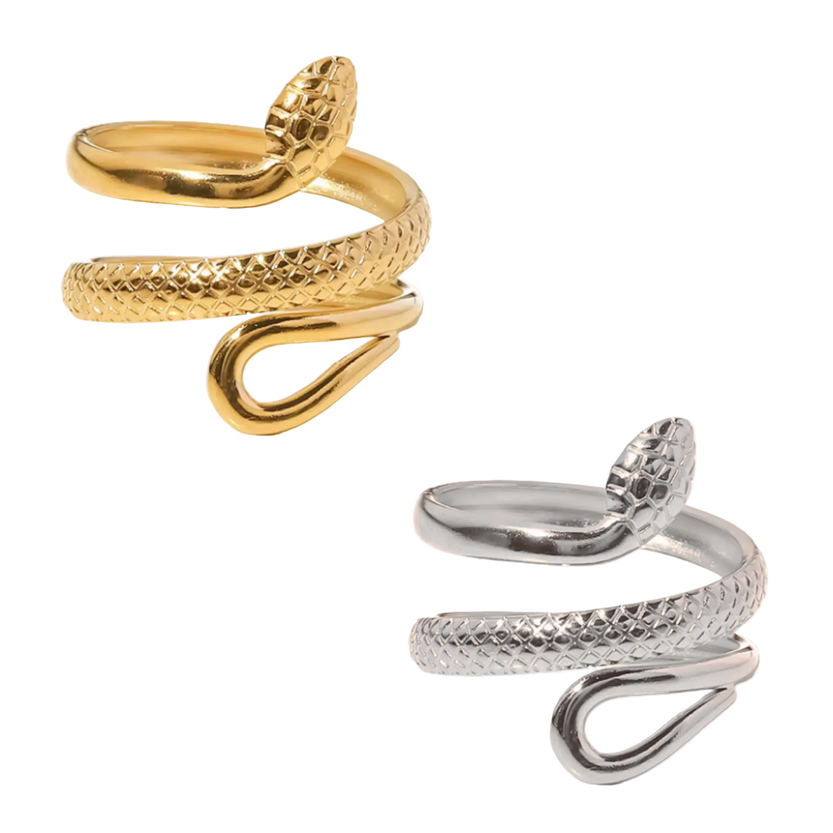 sleek serpent ring schlangenring gold edelstahl 18k