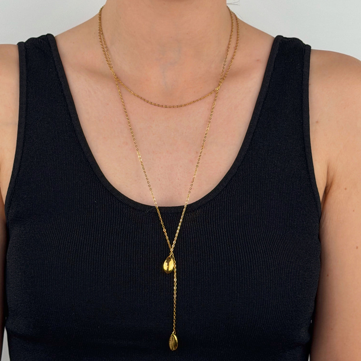 lariat drop halskette getragen styling