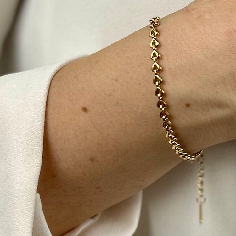 golden heartbeats armband gold edelstahl herz wasserfest