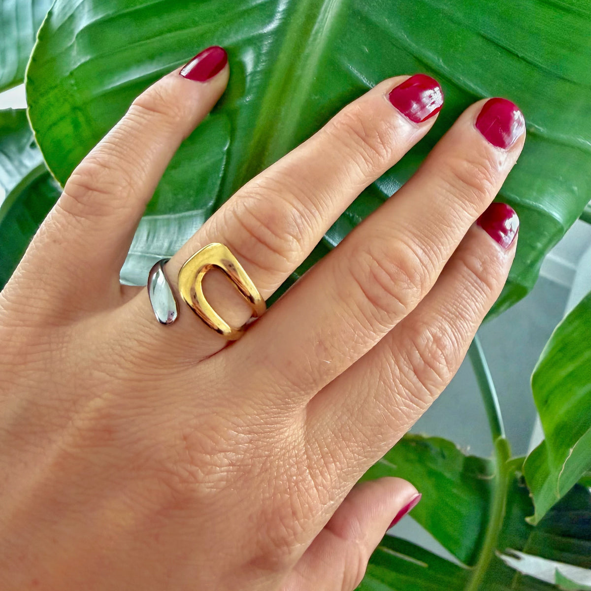 Wide Curve Two Tone Ring