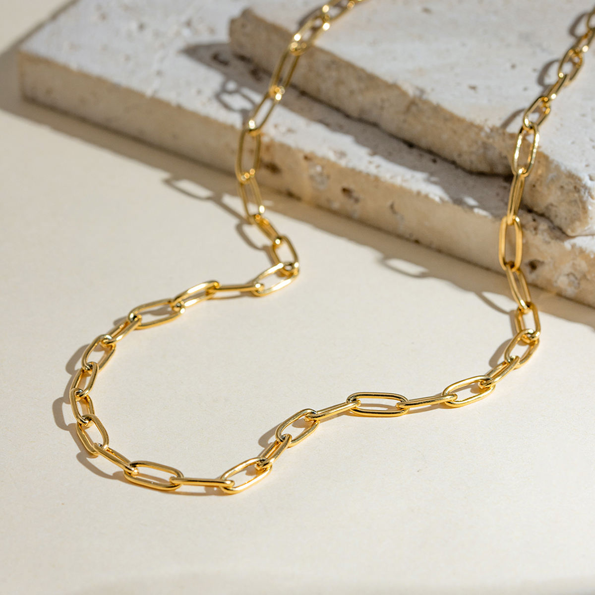 modern link kette gold edelstahl styling