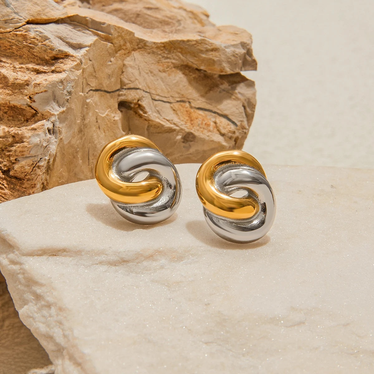 Bicolor Hoop Earrings