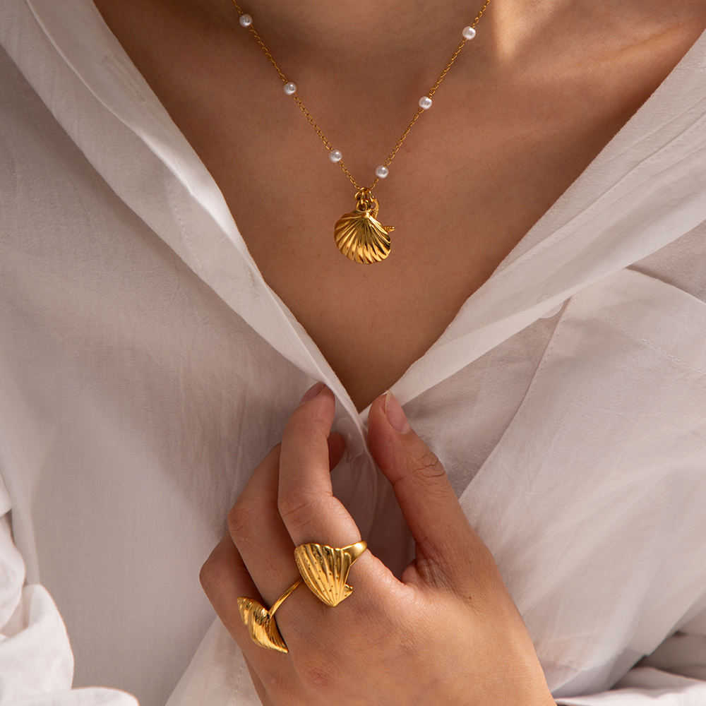 ocean pearl necklace summer vergoldet