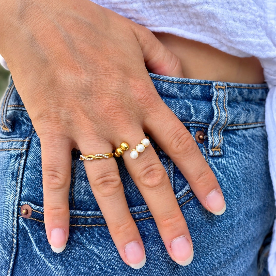 Wide Pearl Ring