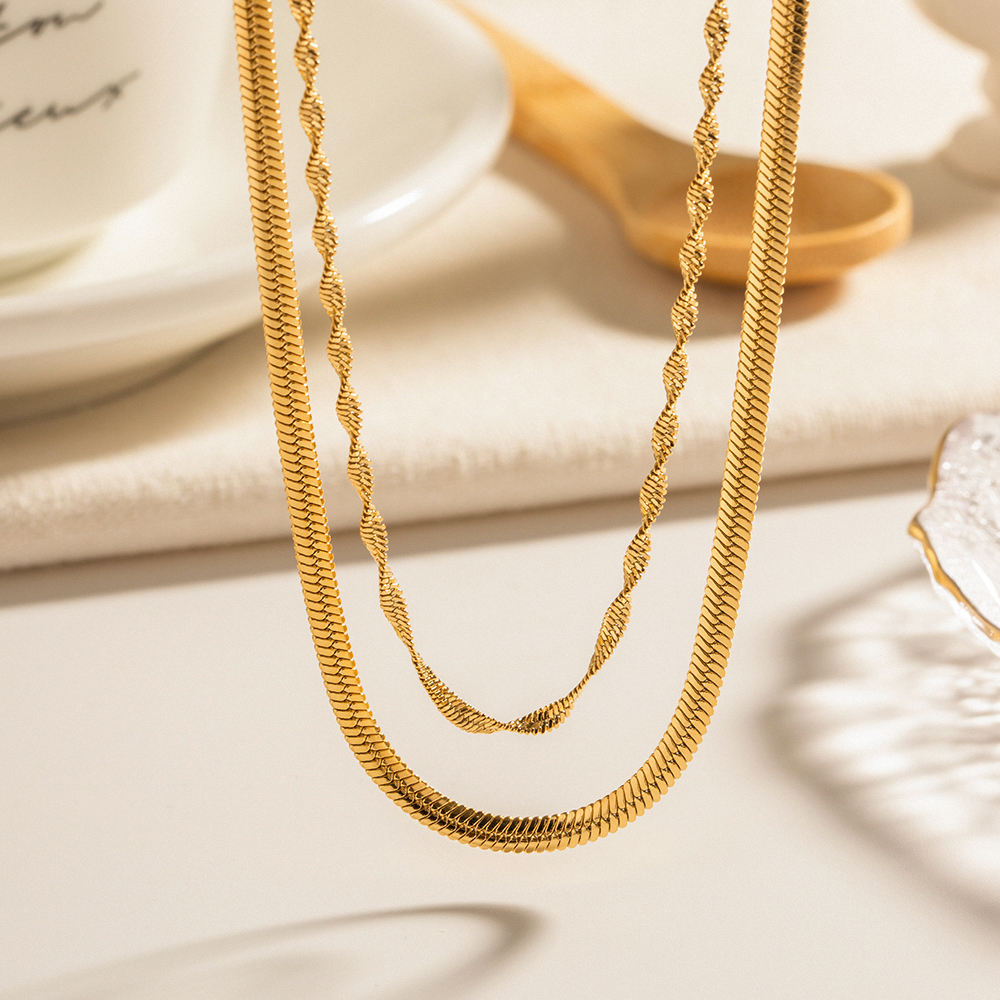 modern duo shine necklace stacking