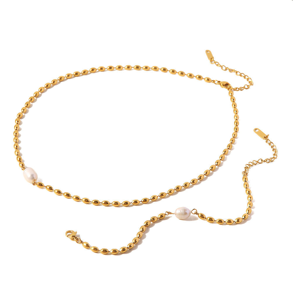 luxury pearl bracelet gold edelstahl