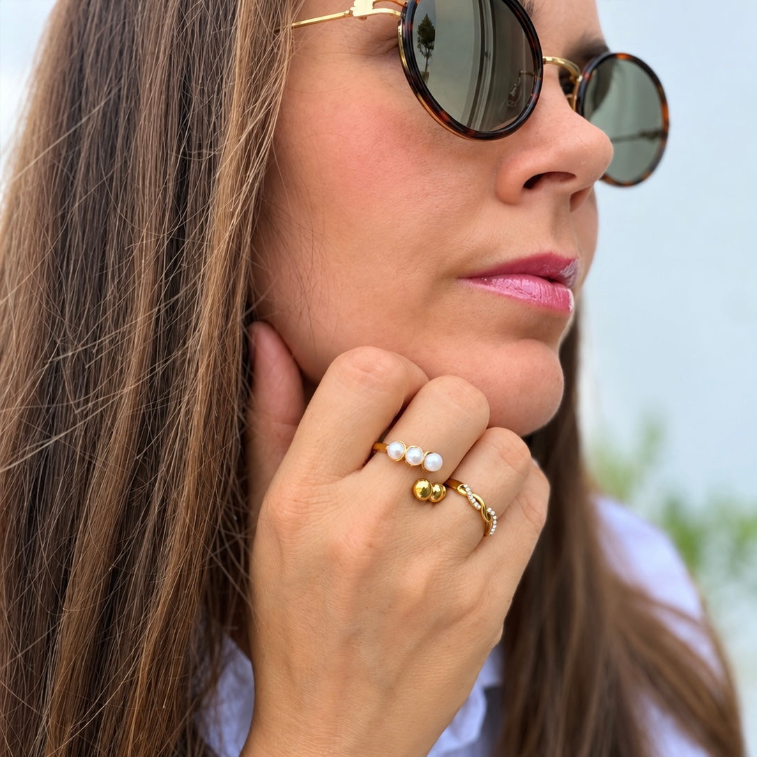 Wide Pearl Ring