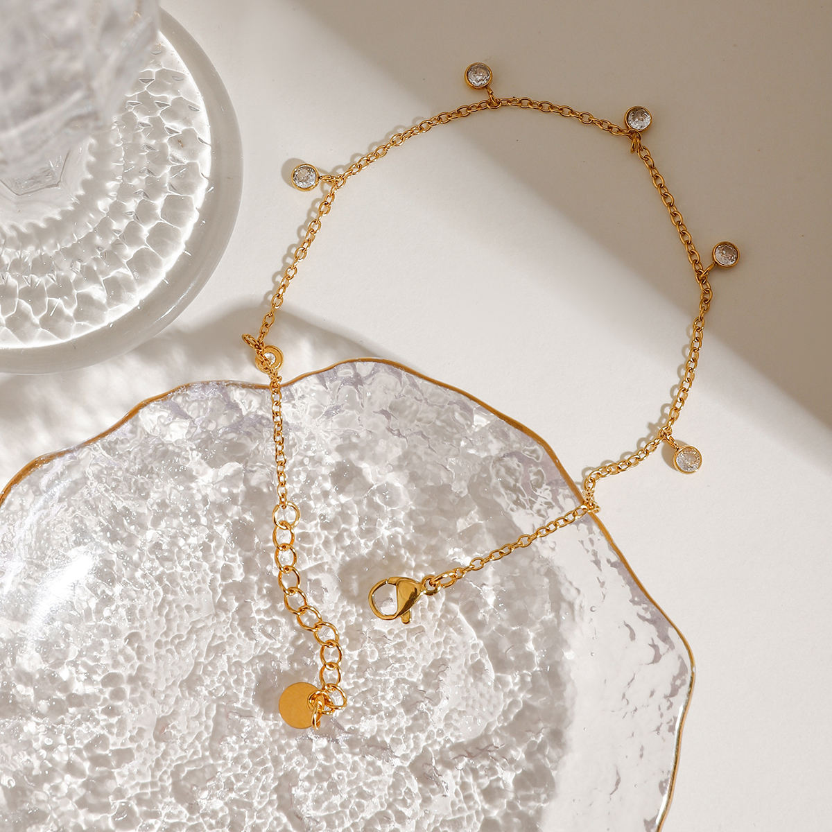 fusskettenanbanger drops goldkette elegant