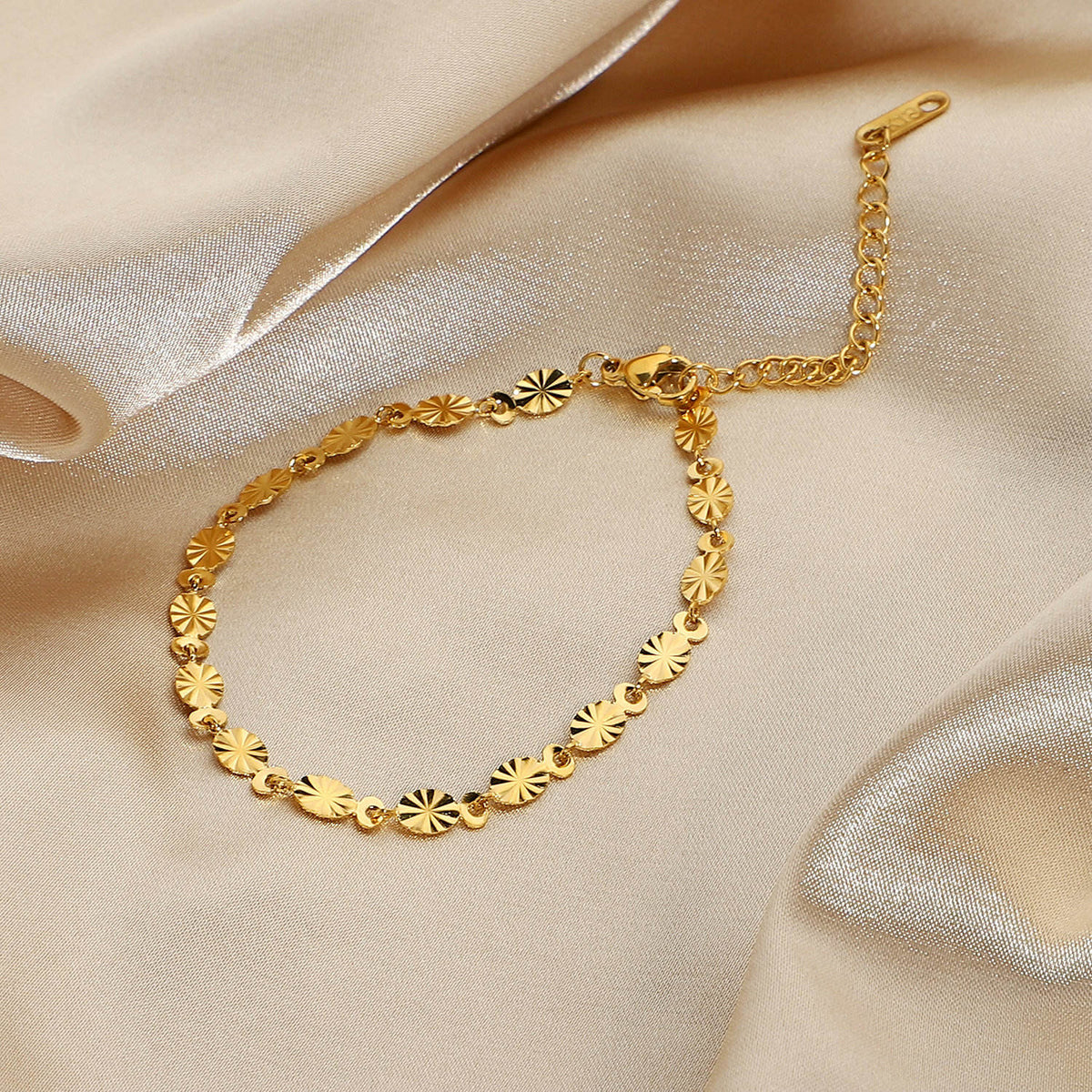 sun pattern 6,8cm anklet gold wasserfest