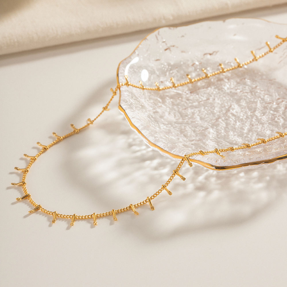 golden sparkle set kette armband edelstahl vergoldet