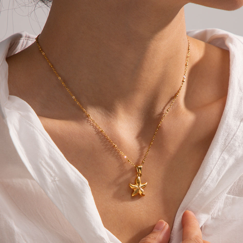 golden starfish halskette maritim ocean collection