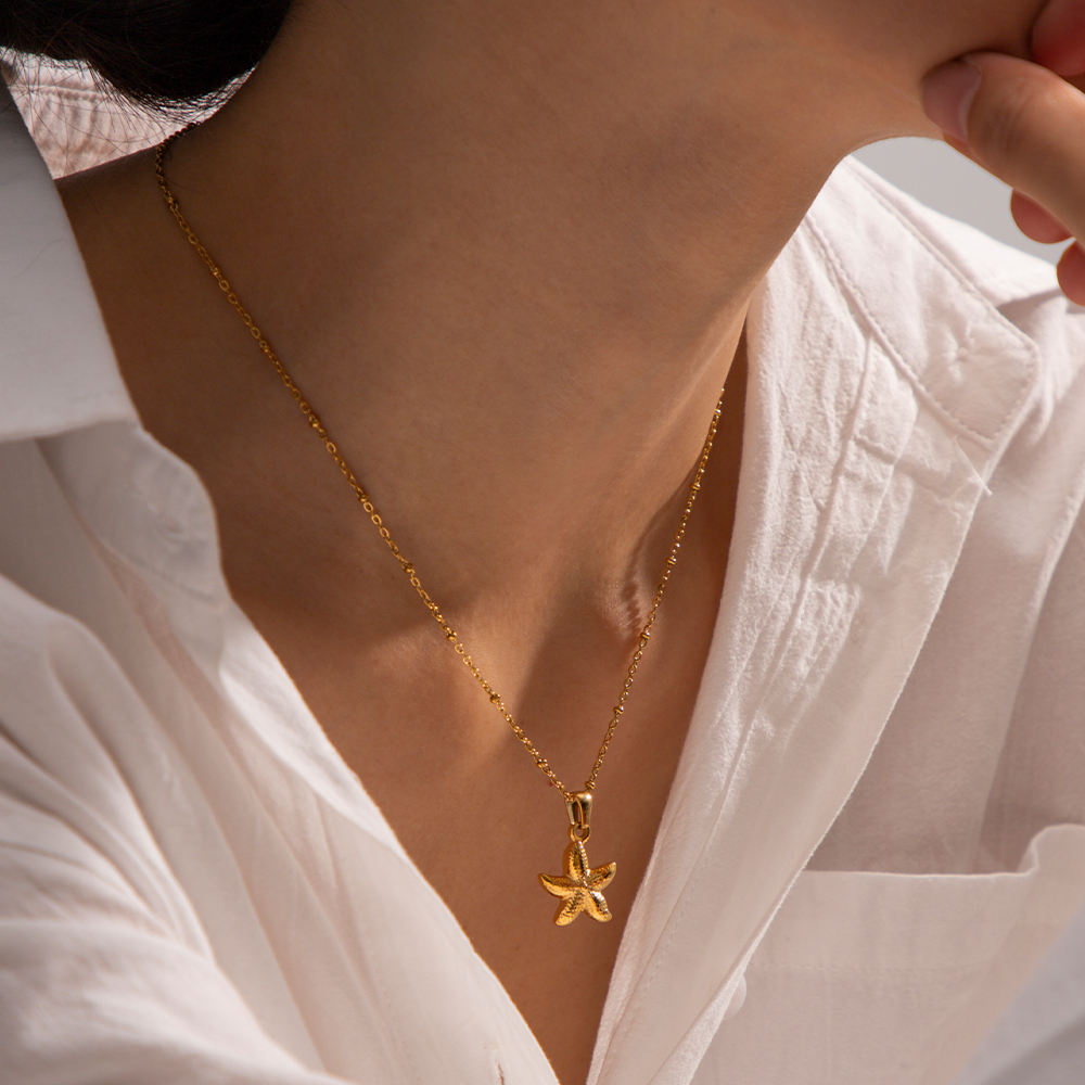 golden starfish kette verstellbar wasserfest