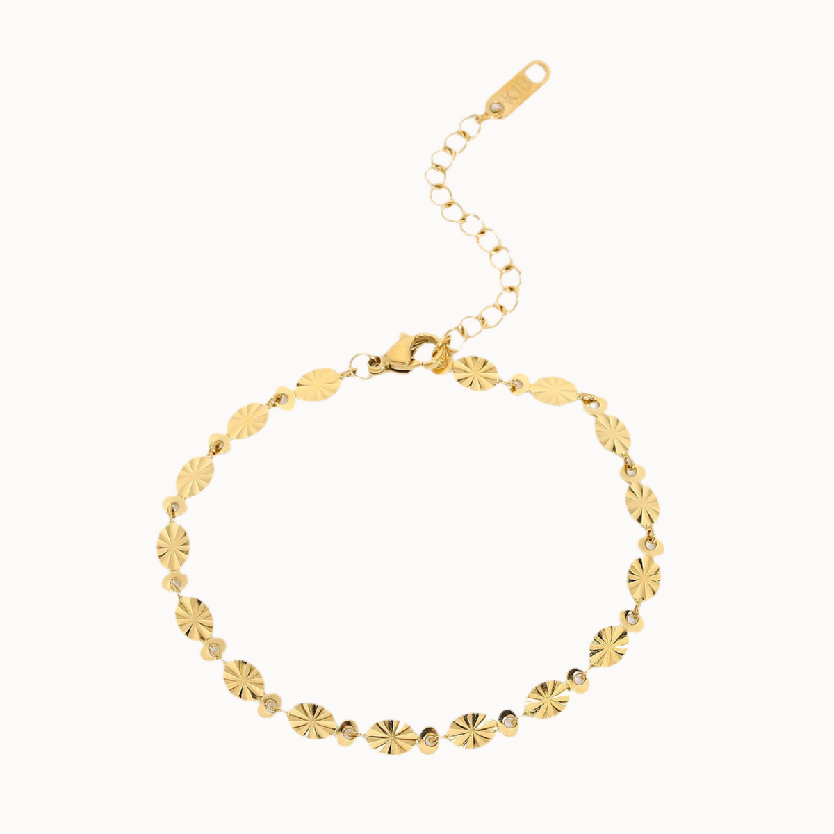 sun pattern fusskettchen gold edelstahl plattchen