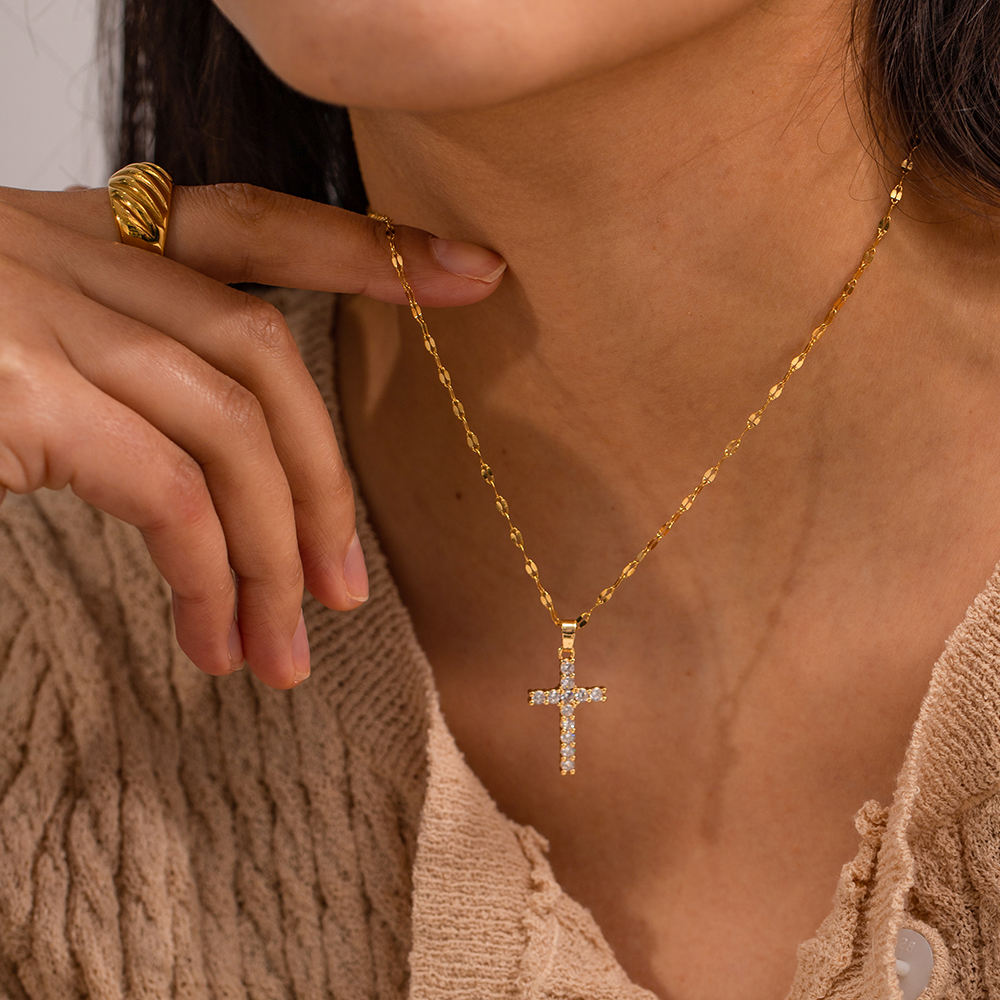 sparkling cross kette anhänger funkelt