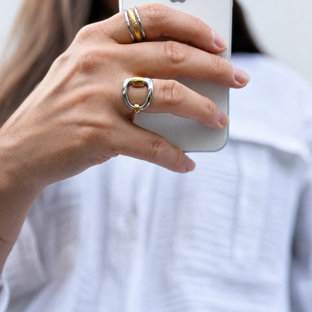 Cube Two Tone Ring