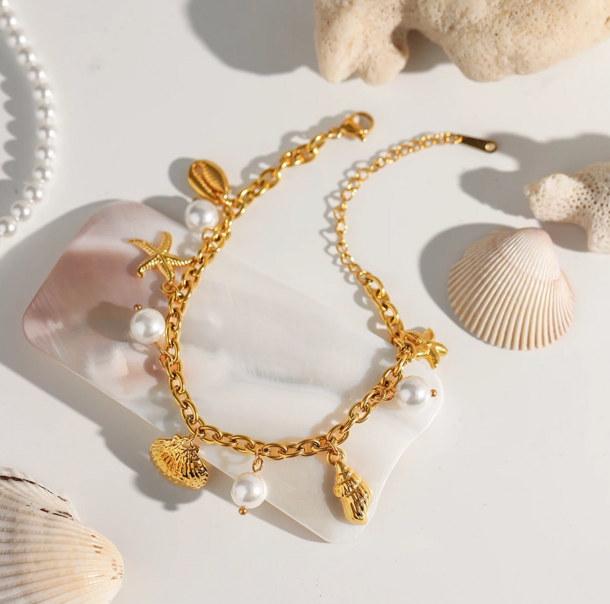 armand mit kunstperlen edelstahl vergoldet