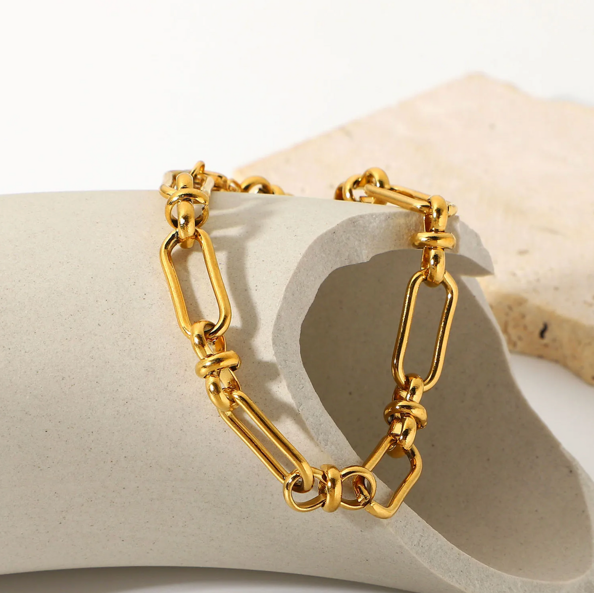 gliedarmband modern edelstahl 18k vergoldung elegant