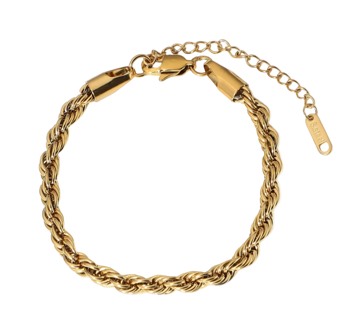 golden rope armband gold edelstahl styling