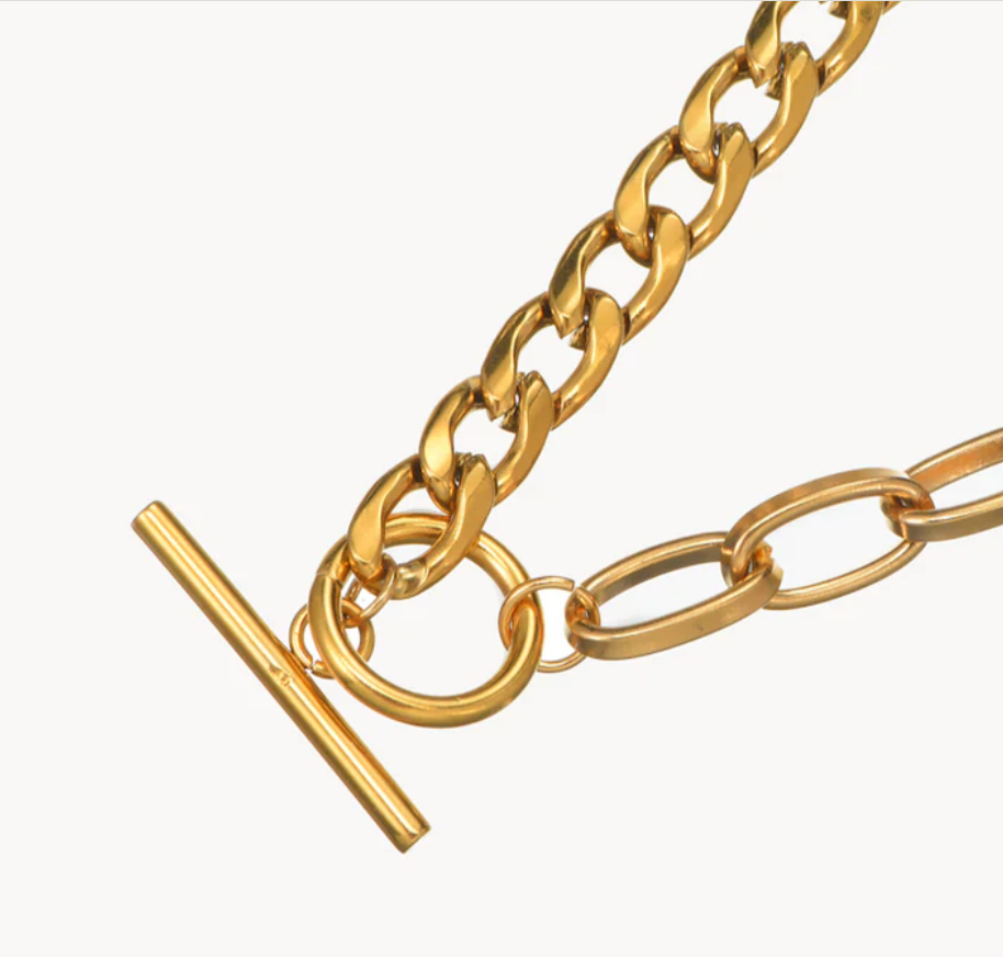 golden heart gliederarmband gold edelstahl styling