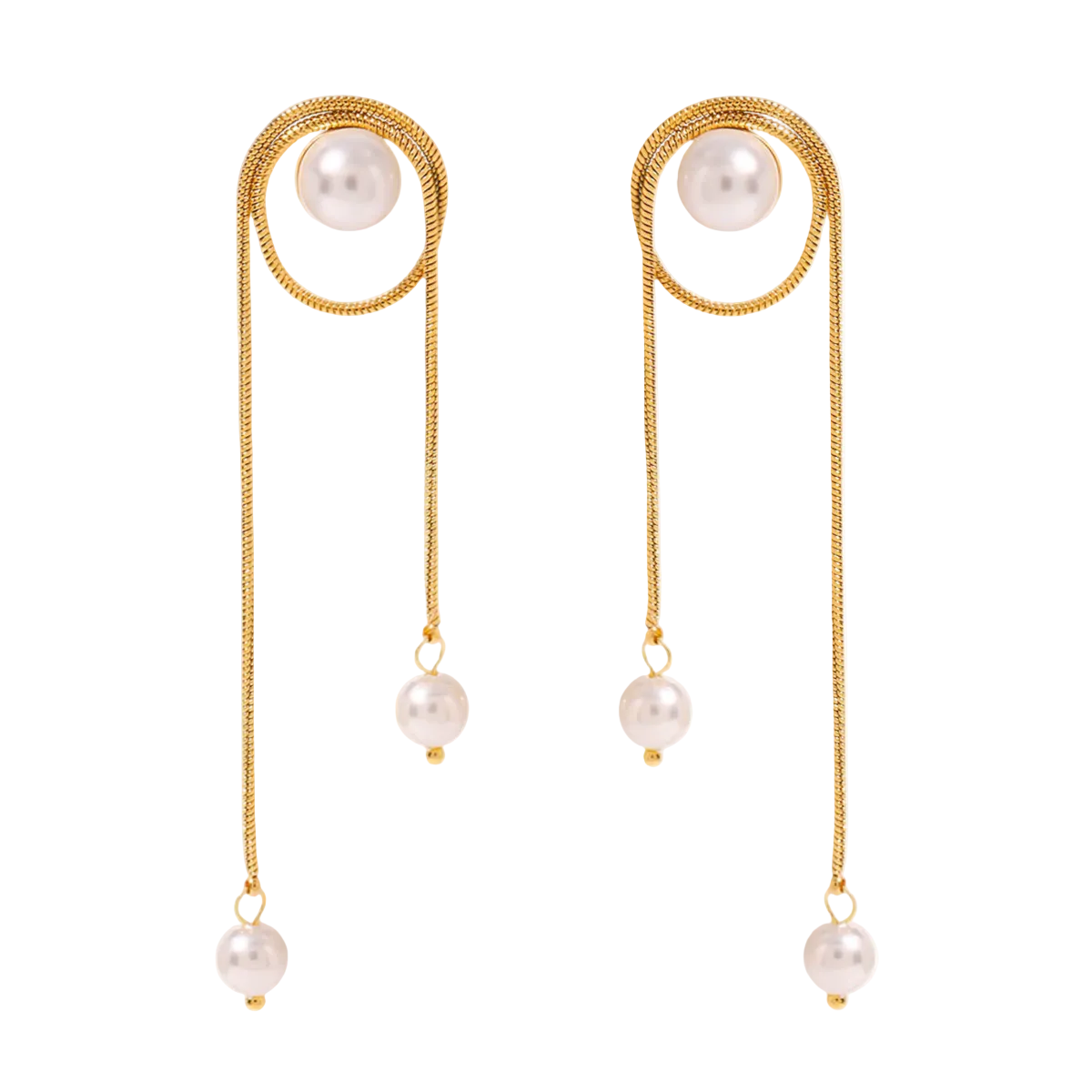 modern pearl statement ohrringe gold perlen edelstahl