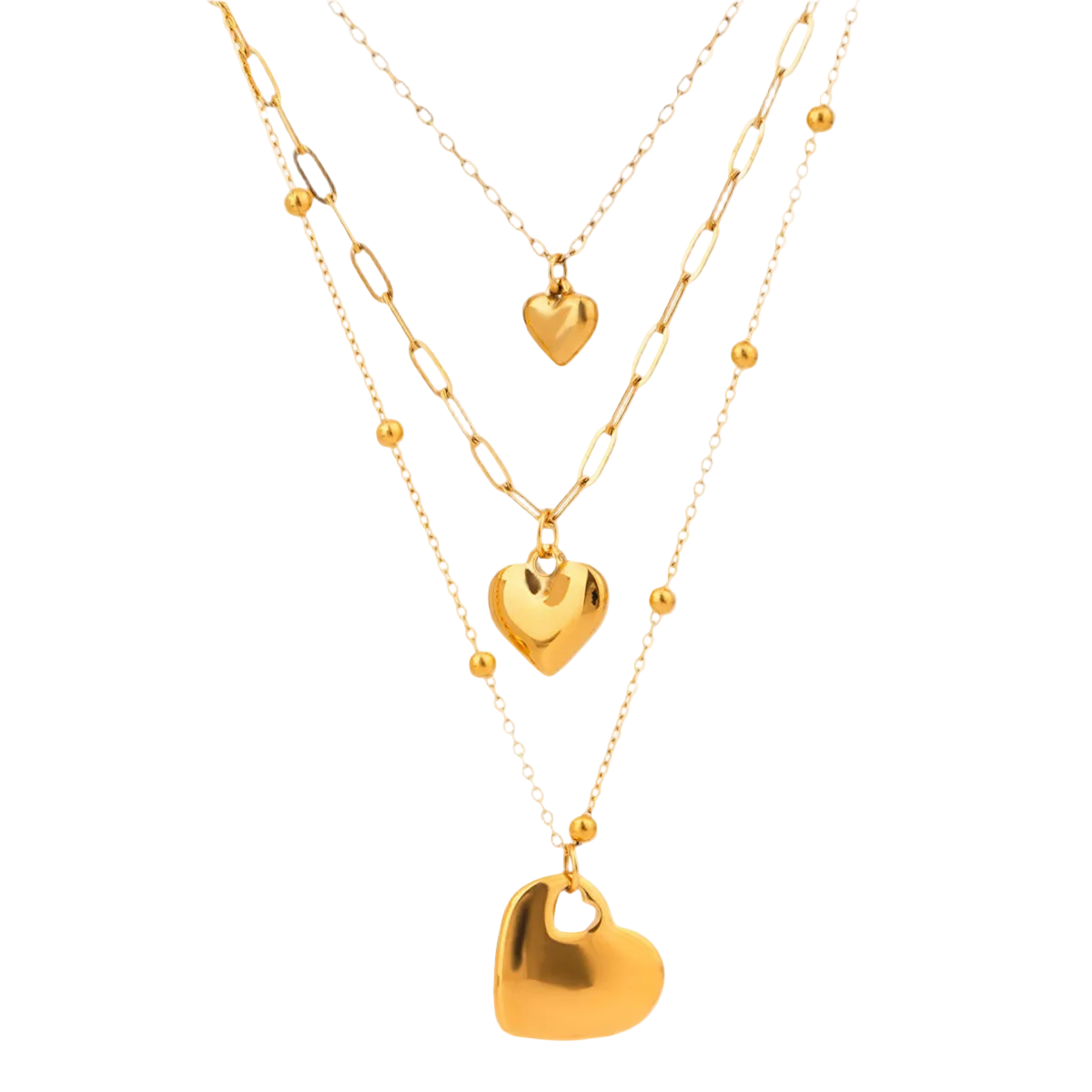 layered love kette goldkette herzanhaenger mehrreihig