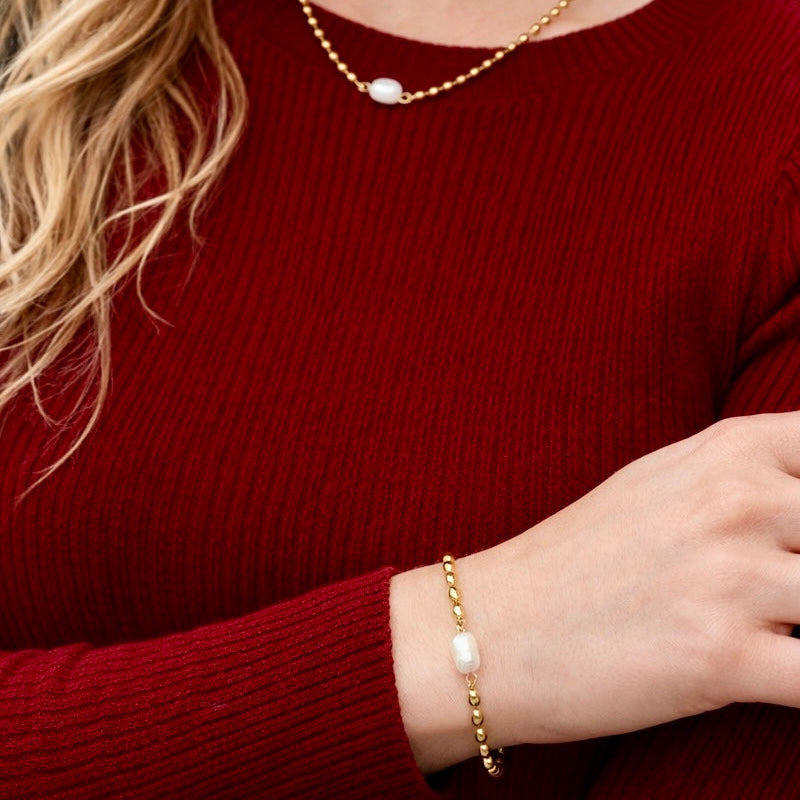 pearl bracelet stacking edelstahl