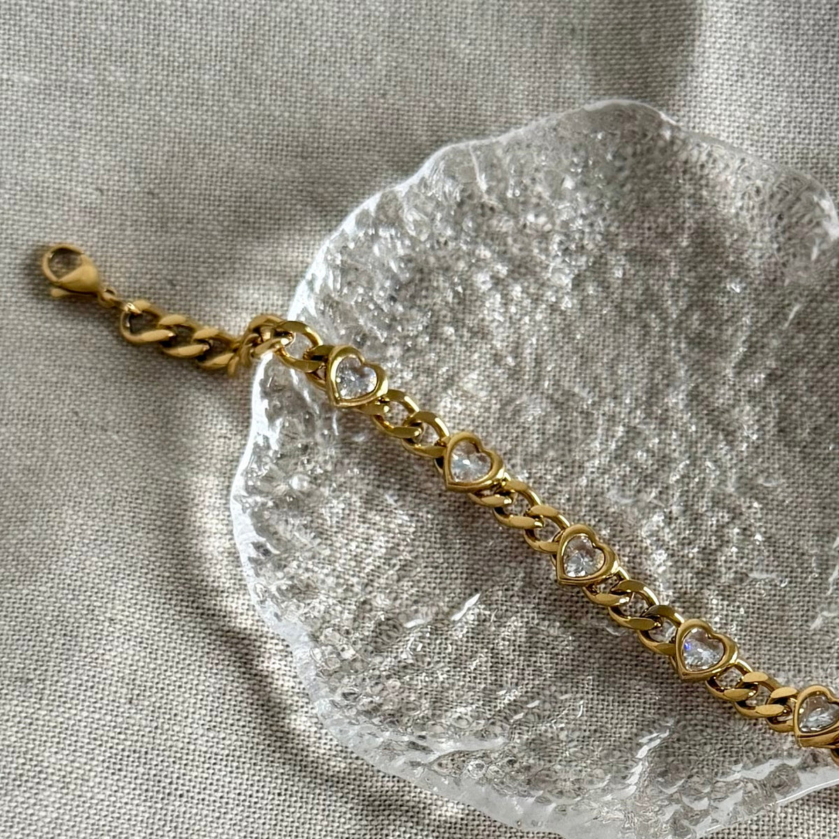 heart bracelet vergoldet verstellbar elegant