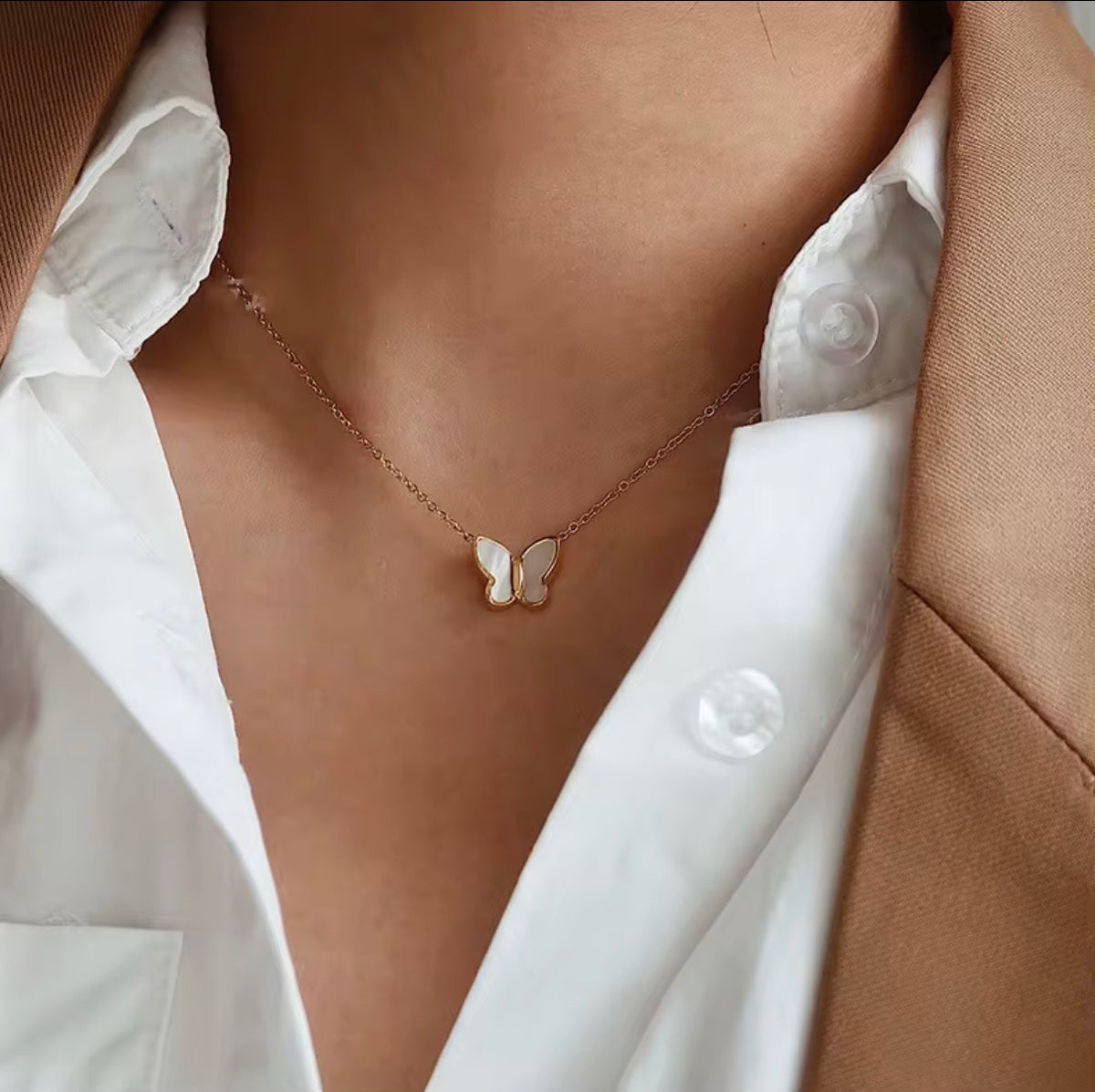 butterfly kette gold verstellbar wasserfest elegant