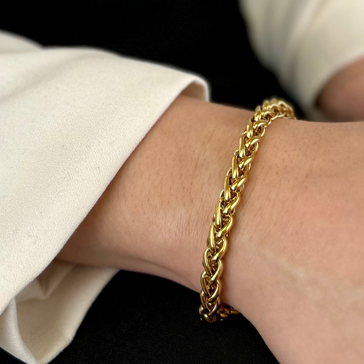 geflochtenes armband 18k vergoldet modern