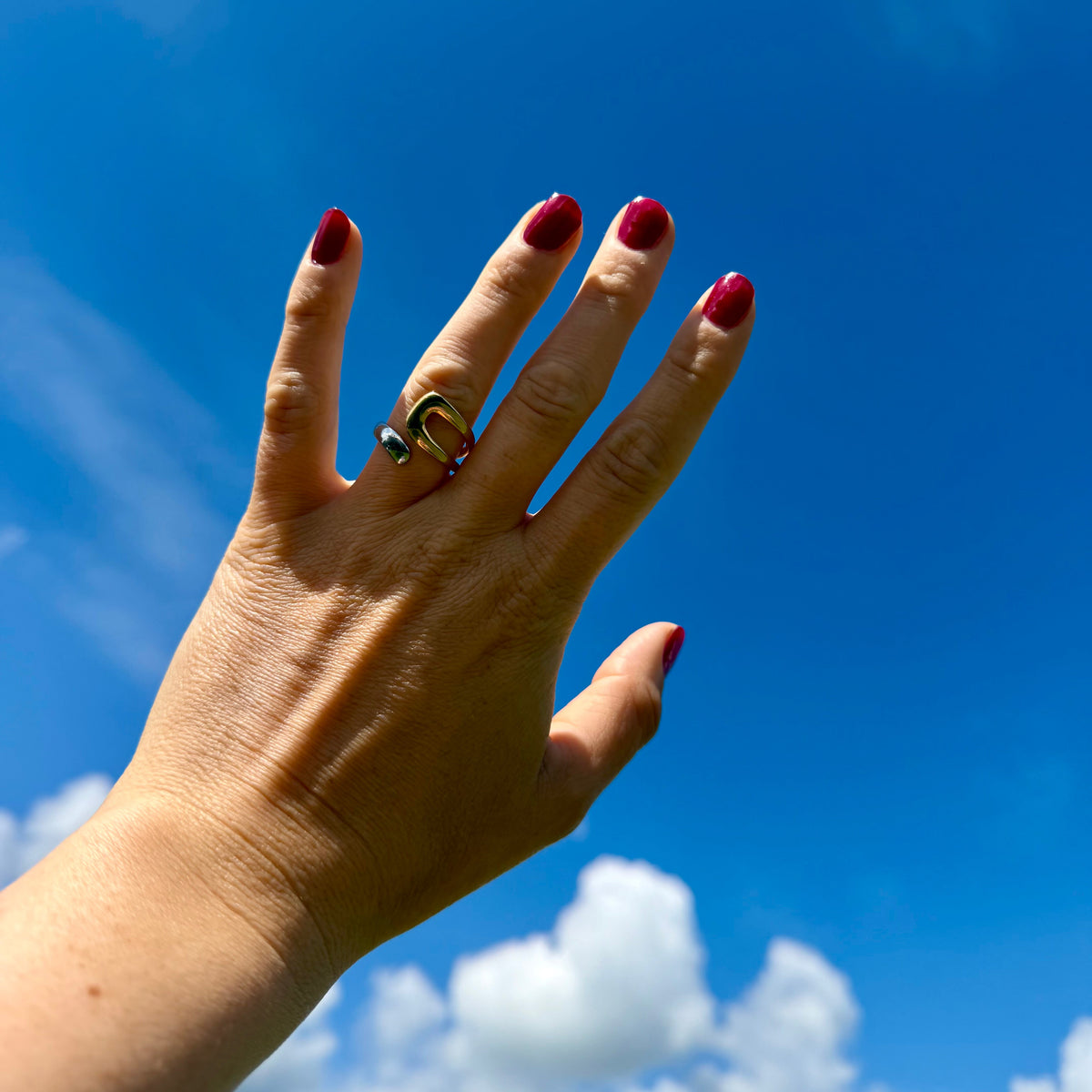Wide Curve Two Tone Ring