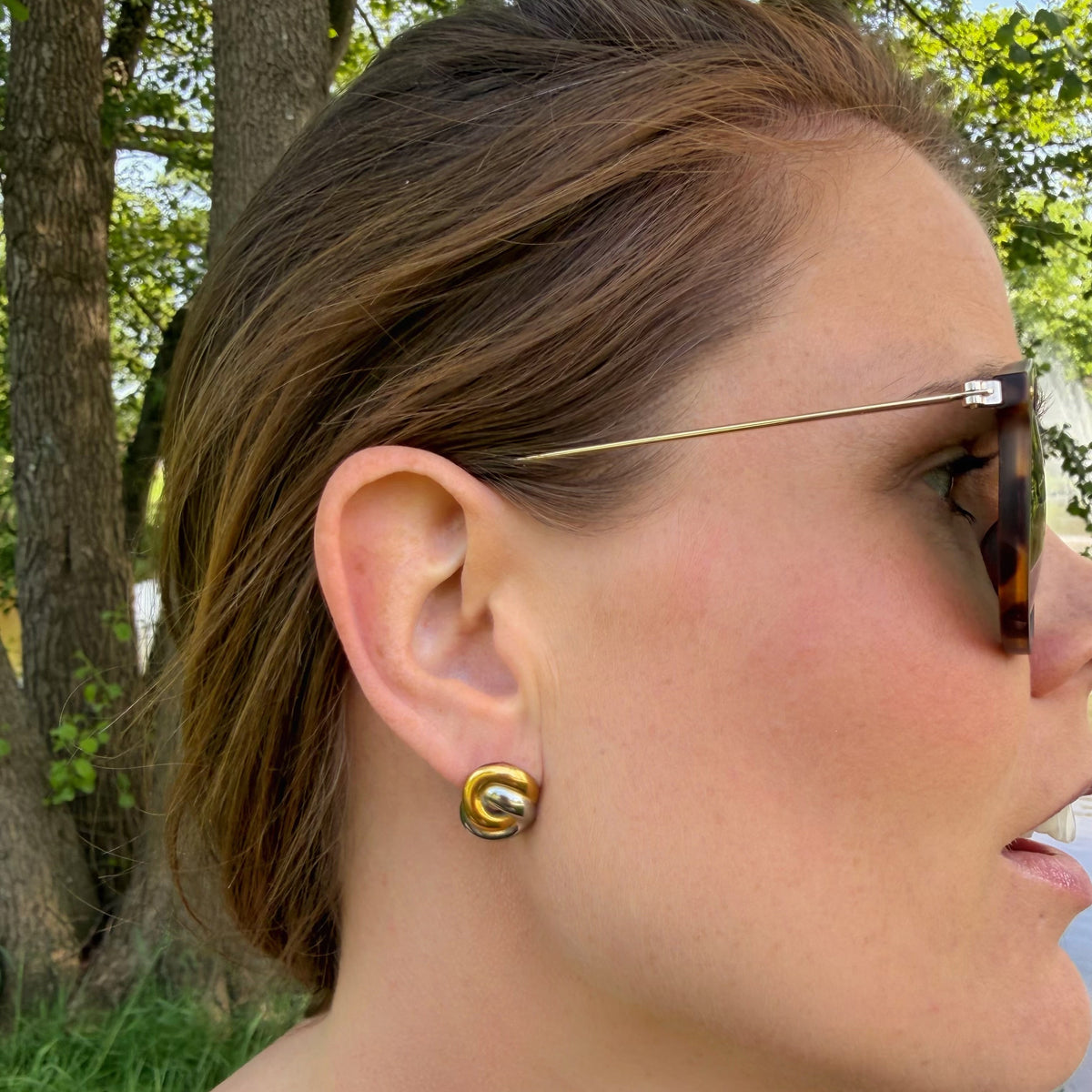 Bicolor Hoop Earrings
