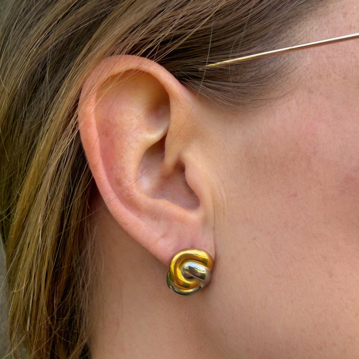 Bicolor Hoop Earrings