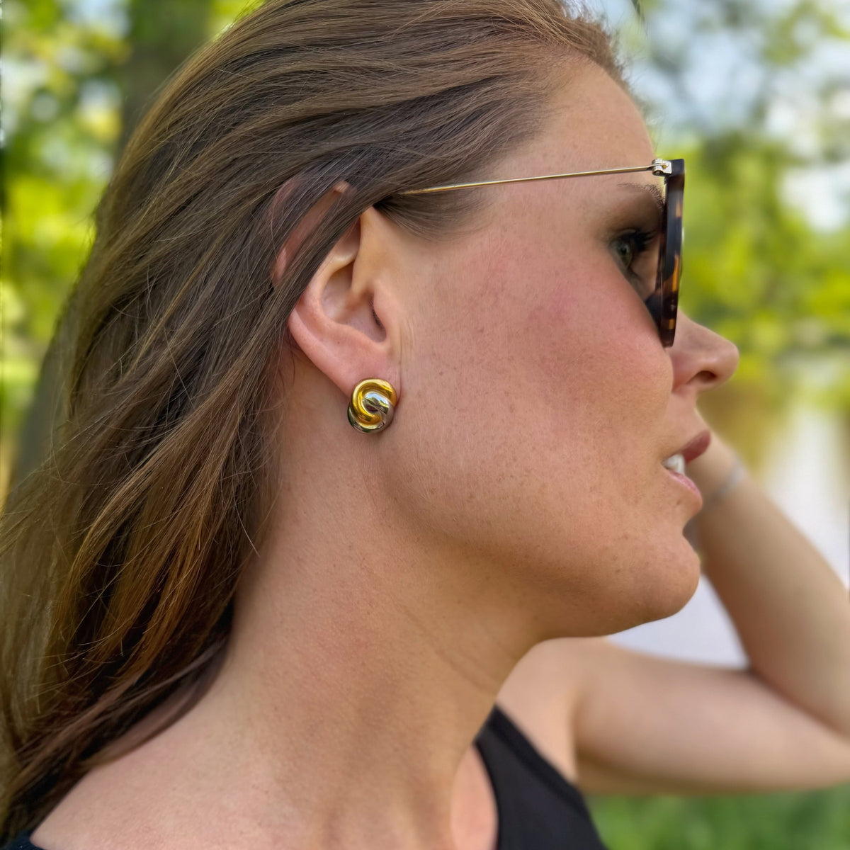Bicolor Hoop Earrings