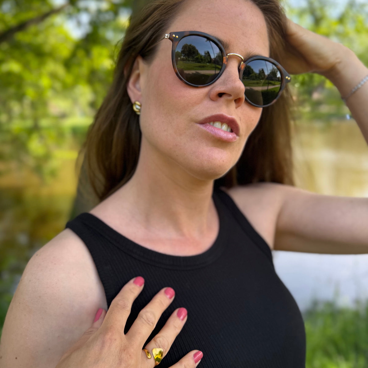 Bicolor Hoop Earrings