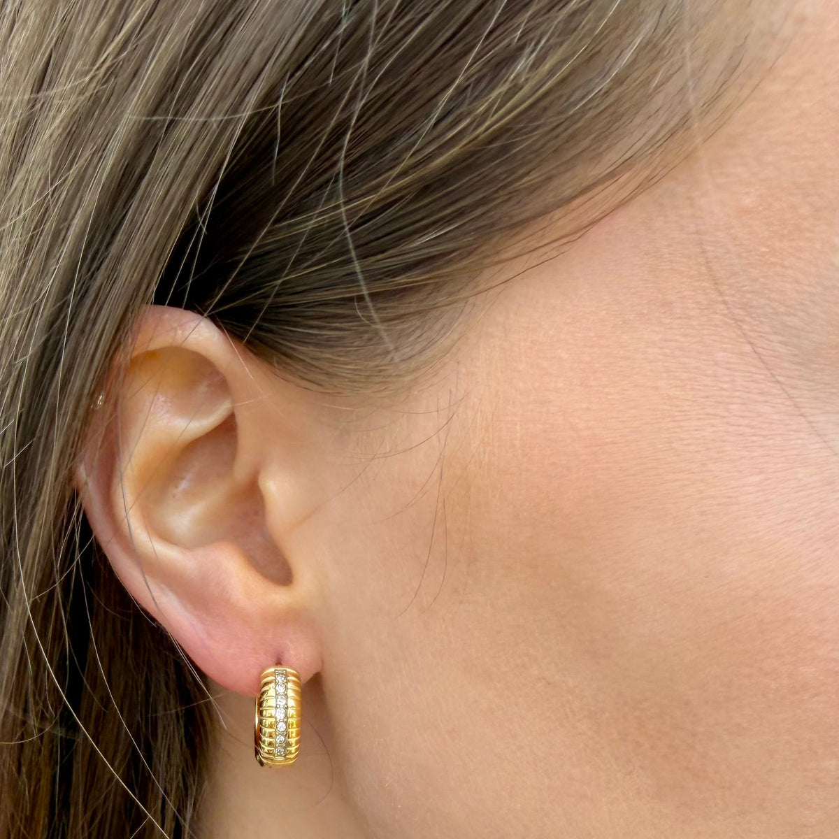 Wide Pavé Hoops