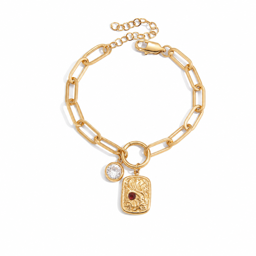 linked story bracelet gold armband edelstahl wasserfest