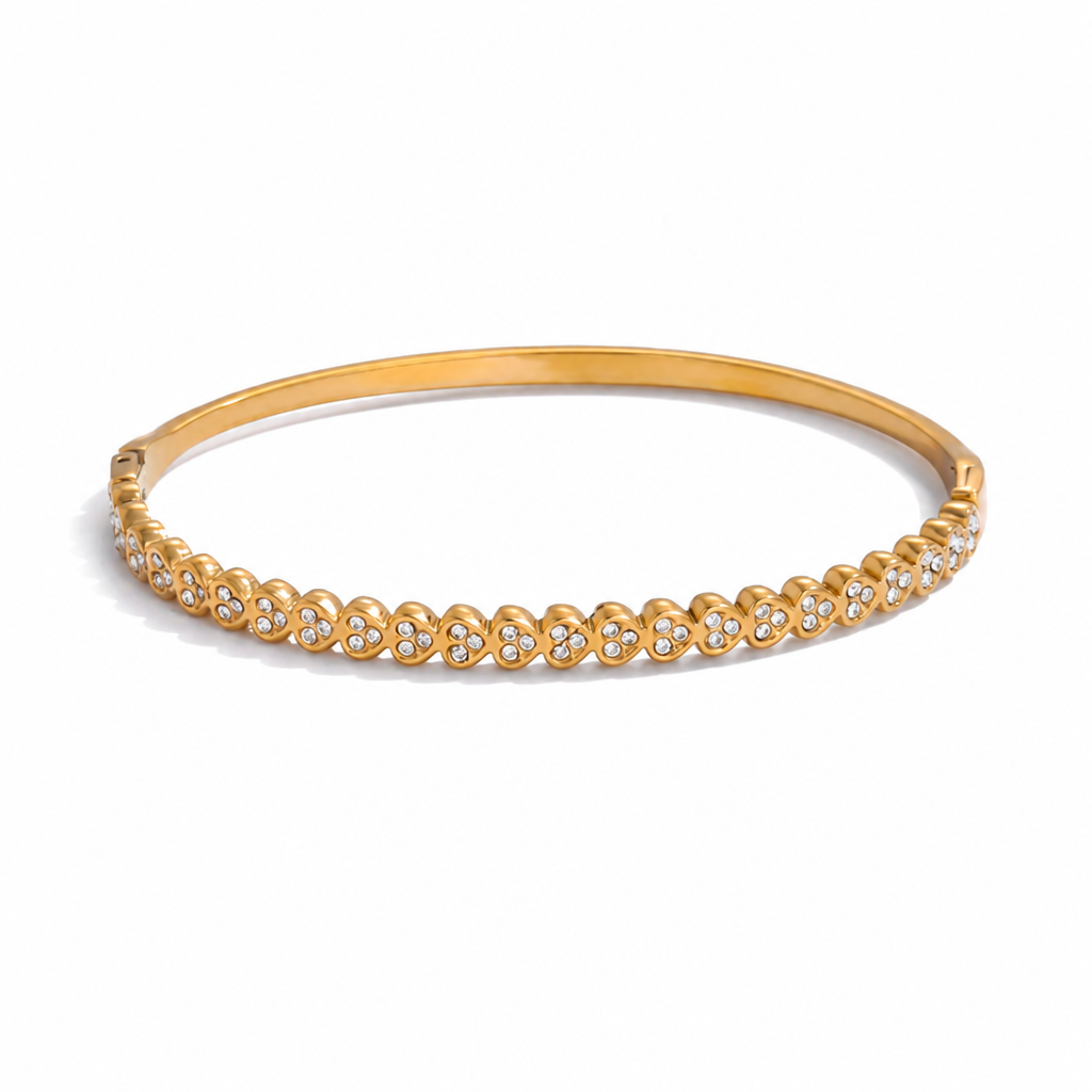 sparkle bangle gold armband edelstahl wasserfest kristall armband damen