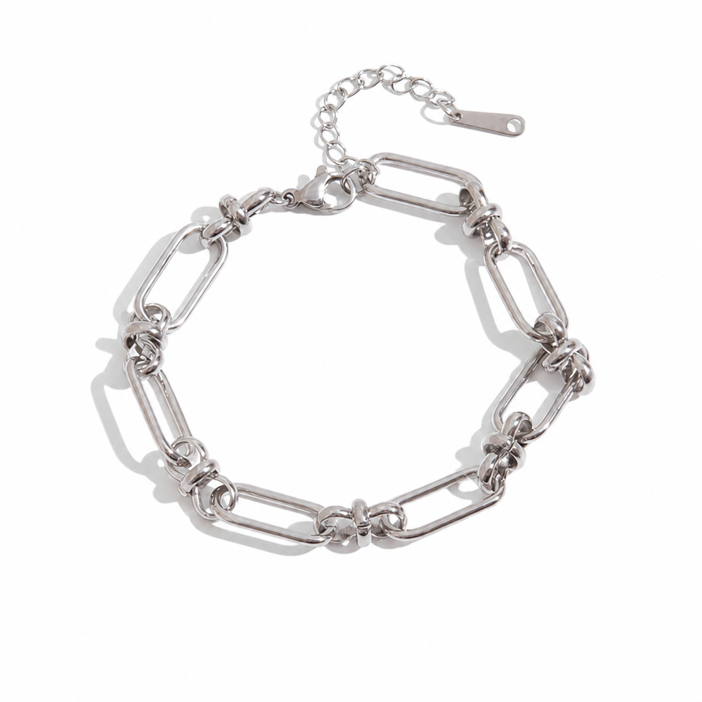 chain link bracelet silber edelstahl wasserfest verstellbar