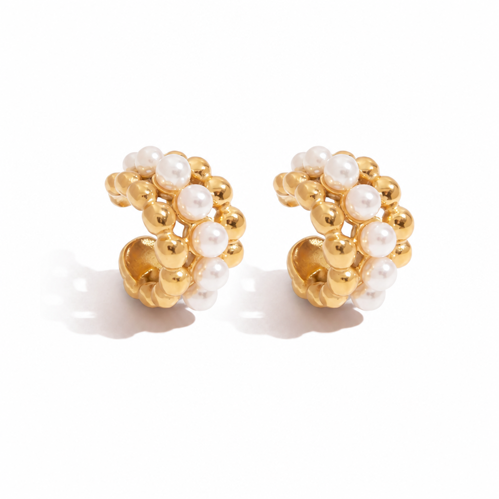 pearl bubble earring gold edelstahl wasserfest perlen