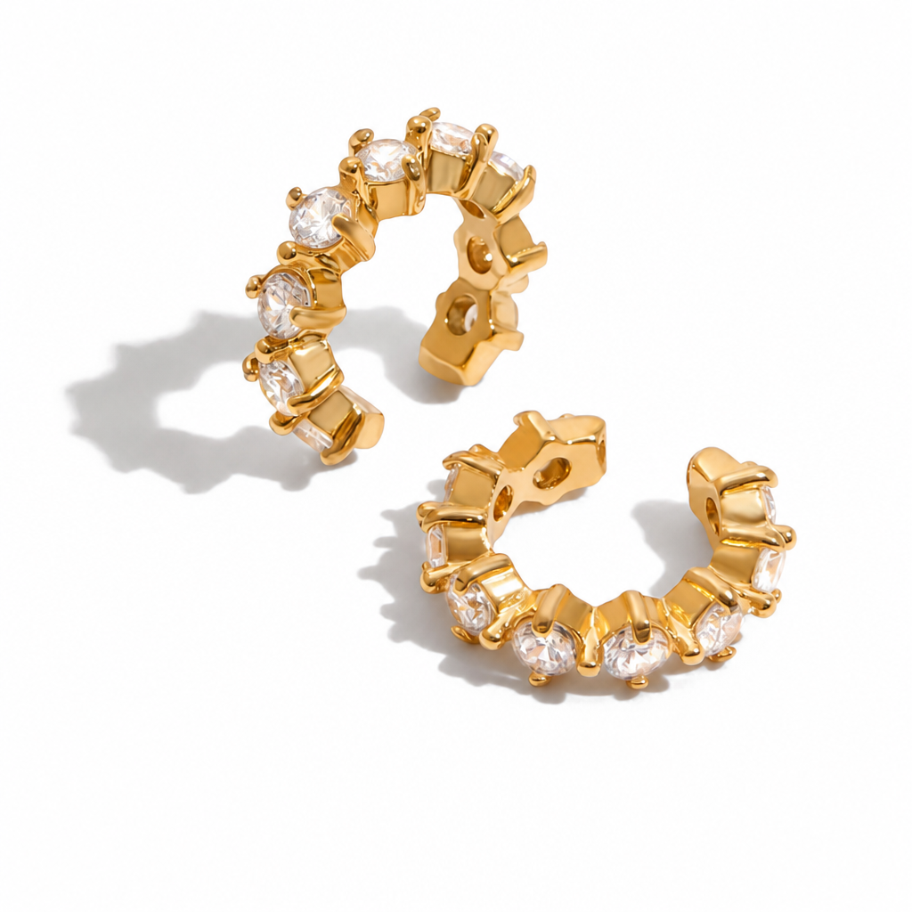 textured gold creole ohrringe strukturiert edelstahl wasserfest