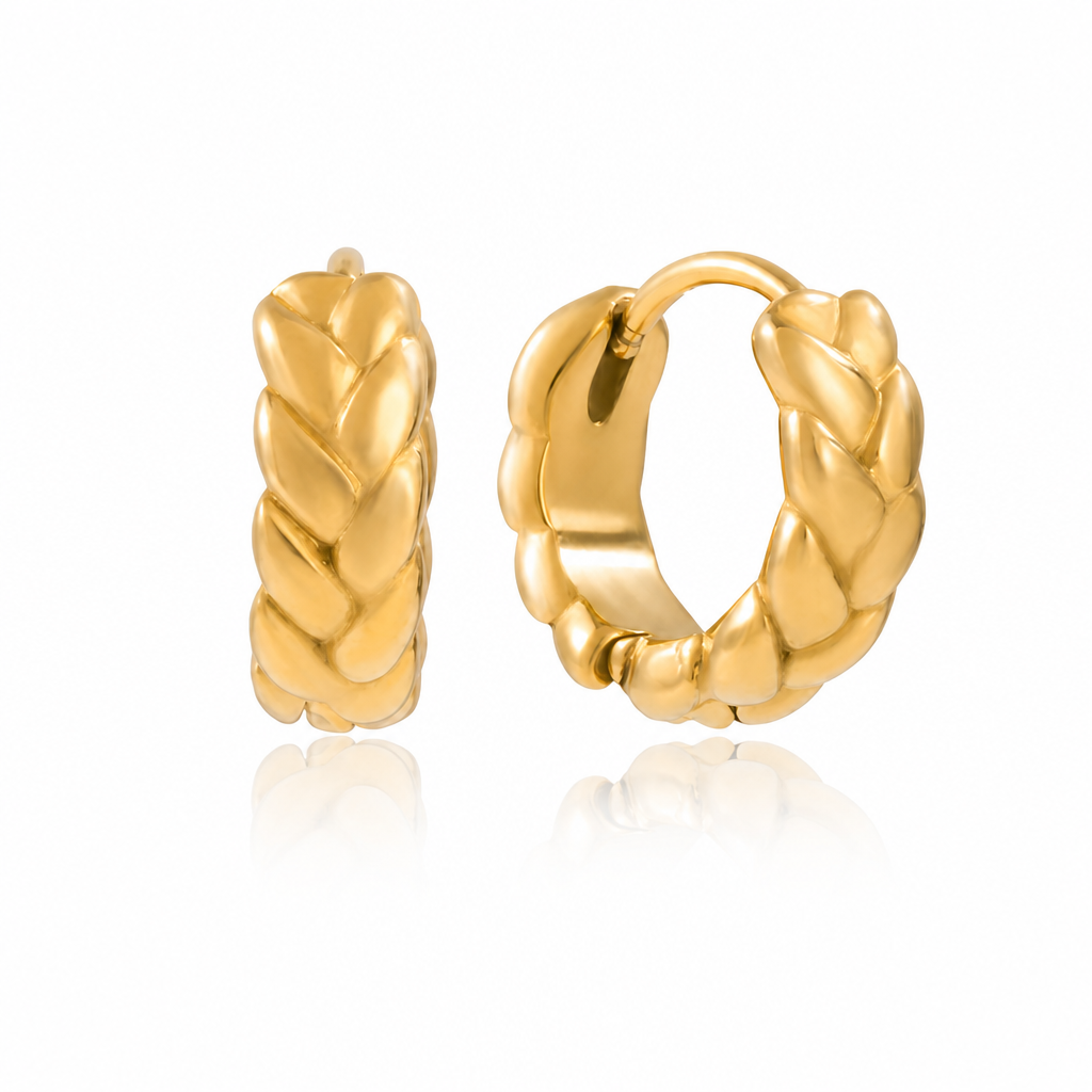 twisted knot hoops gold creolen edelstahl wasserfest ohrringe damen