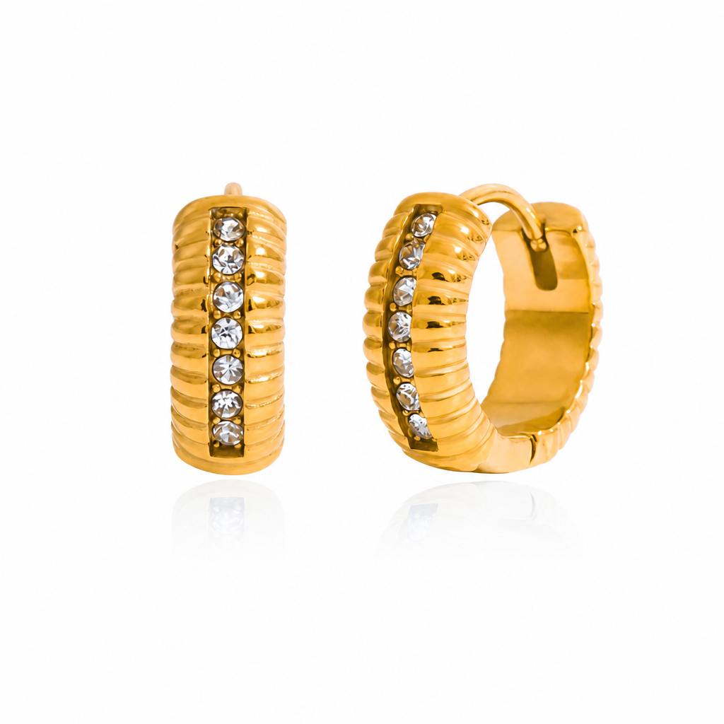 crystal luxe hoops gold creolen ohrringe glitter edelstahl