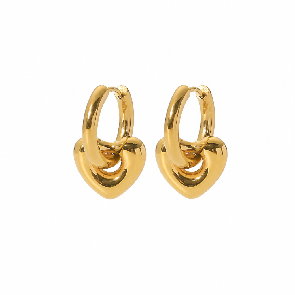 golden heart hoops gold edelstahl wasserfest
