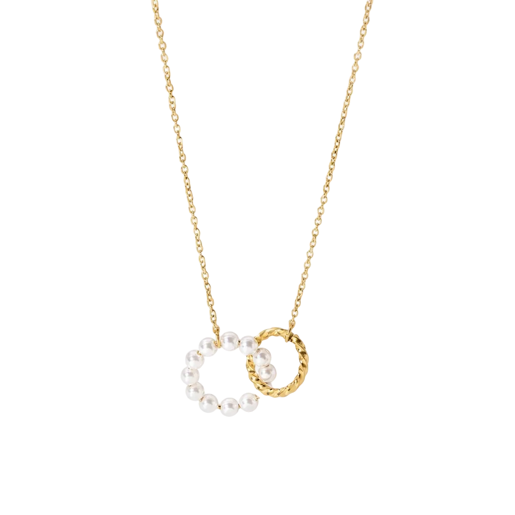 Slim Pearl Circle Necklace