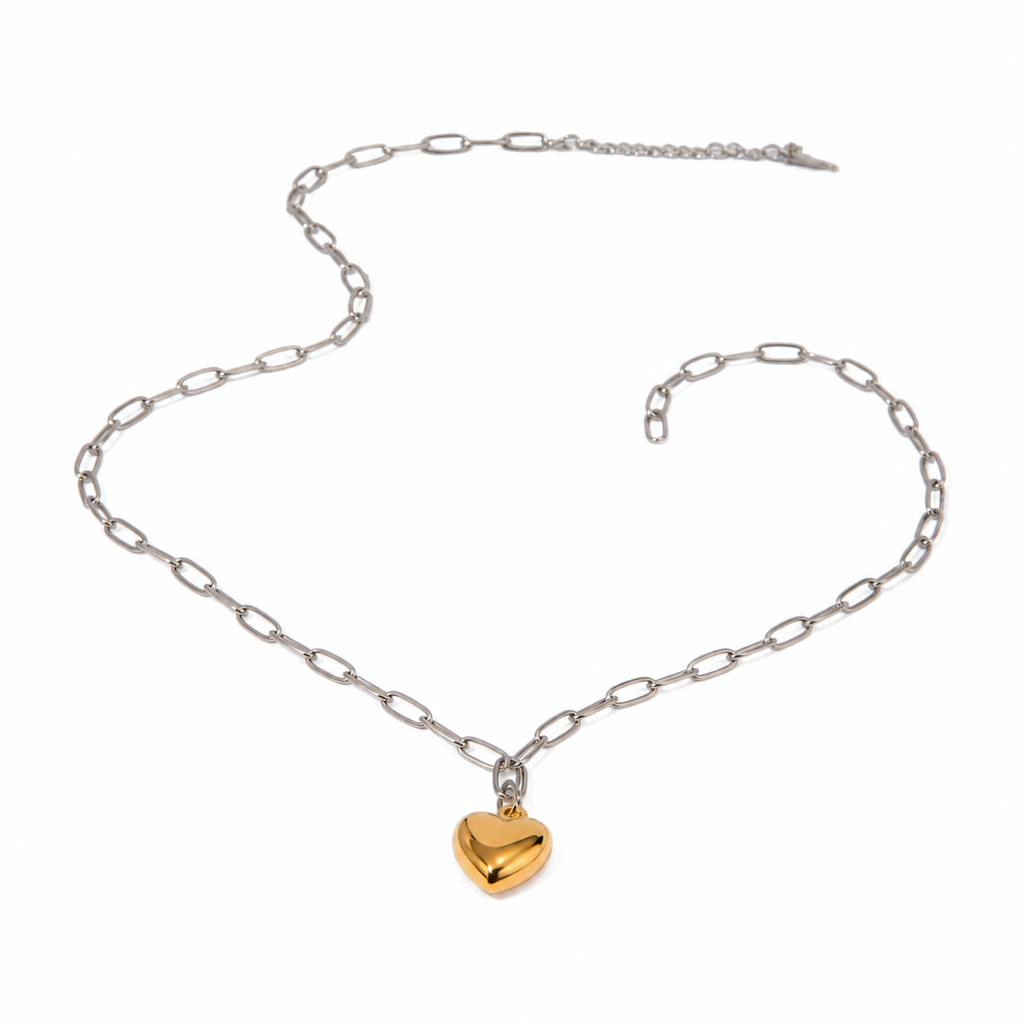 golden heart anklet necklace edelstahl vergoldet wasserfest