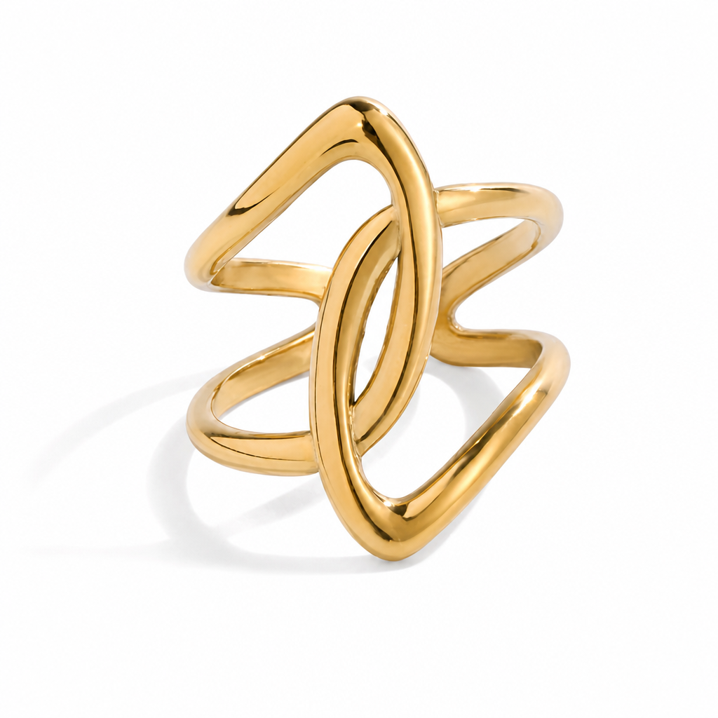 loop cage ring gold edelstahl minimalist geometric